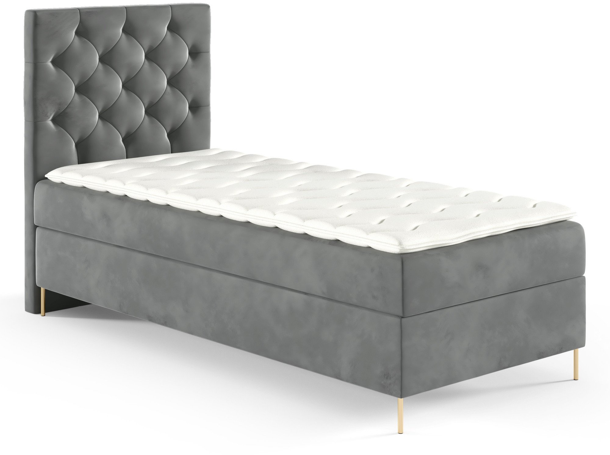 Łóżko kontynentalne Sara Box 90x200 z nogami riviera 91