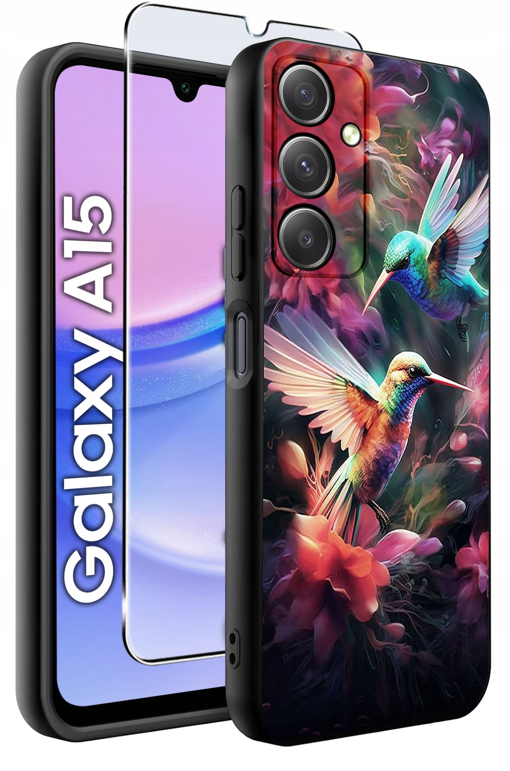 ETUI do Samsung A15 4G | 15 5G WZORY | SILIKONOWE MATT CASE + SZKŁO 9H