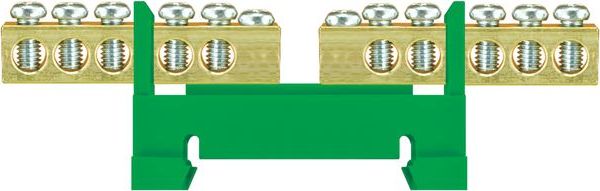 Pawbol Listwa zaciskowa niska na szynę 2x5-torowa dzielona zielona TH35 E.4130