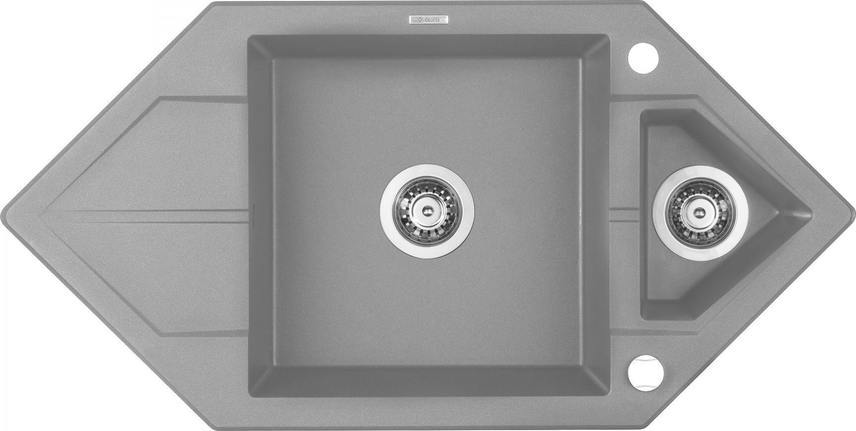 Zlewozmywak Deante Hexon 1,5-komorowy z ociekaczem szary (ZQP S653)
