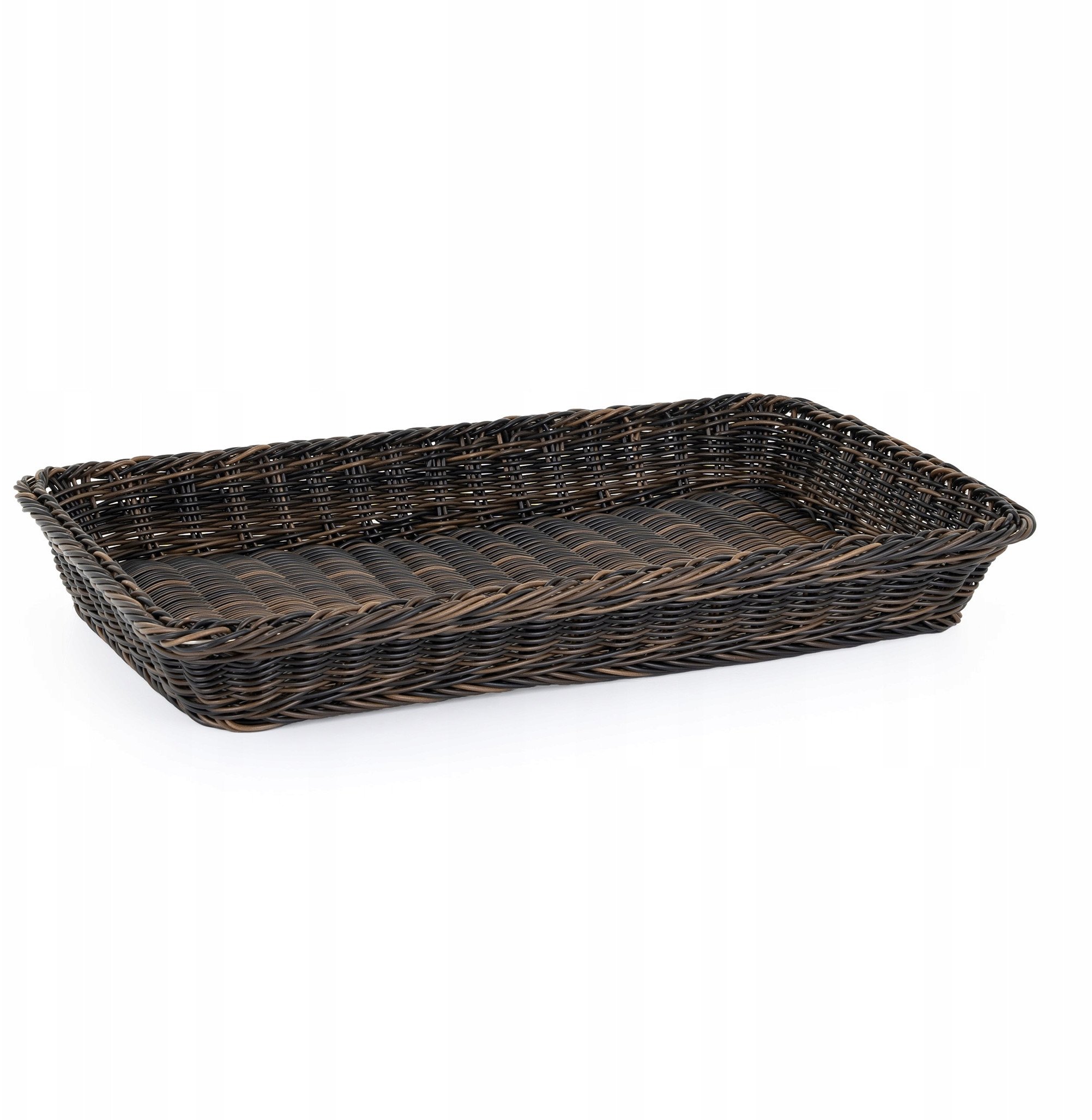 Koszyk prostokątny z polirattanu GN 1/1 530x325x65 mm, czarnobrązowy | TECHNICA, Gold Line