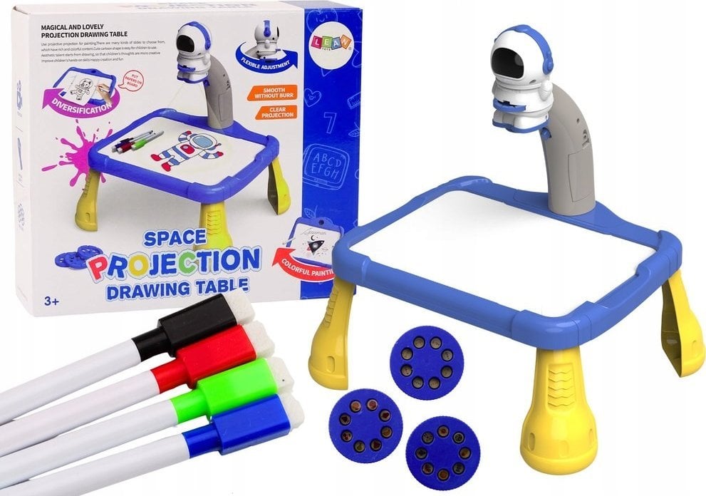 LeanToys Kosmiczny Projektor Rzutnik Do Rysowania Tablica Stoliczek Kosmos