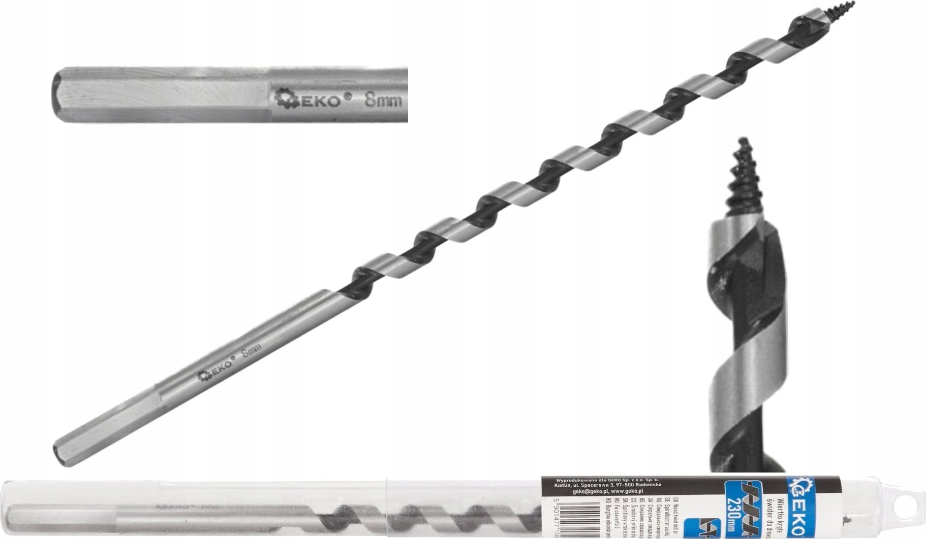 Wiertło Geko Wiertło kręte – świder do drewna 8x230mm (25/100)