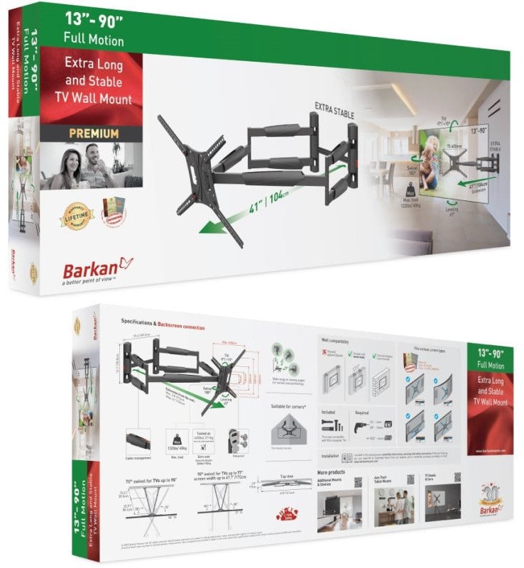 Uchwyt ścienny do telwizora TV 13-90 60 kg obrotowy uchylny