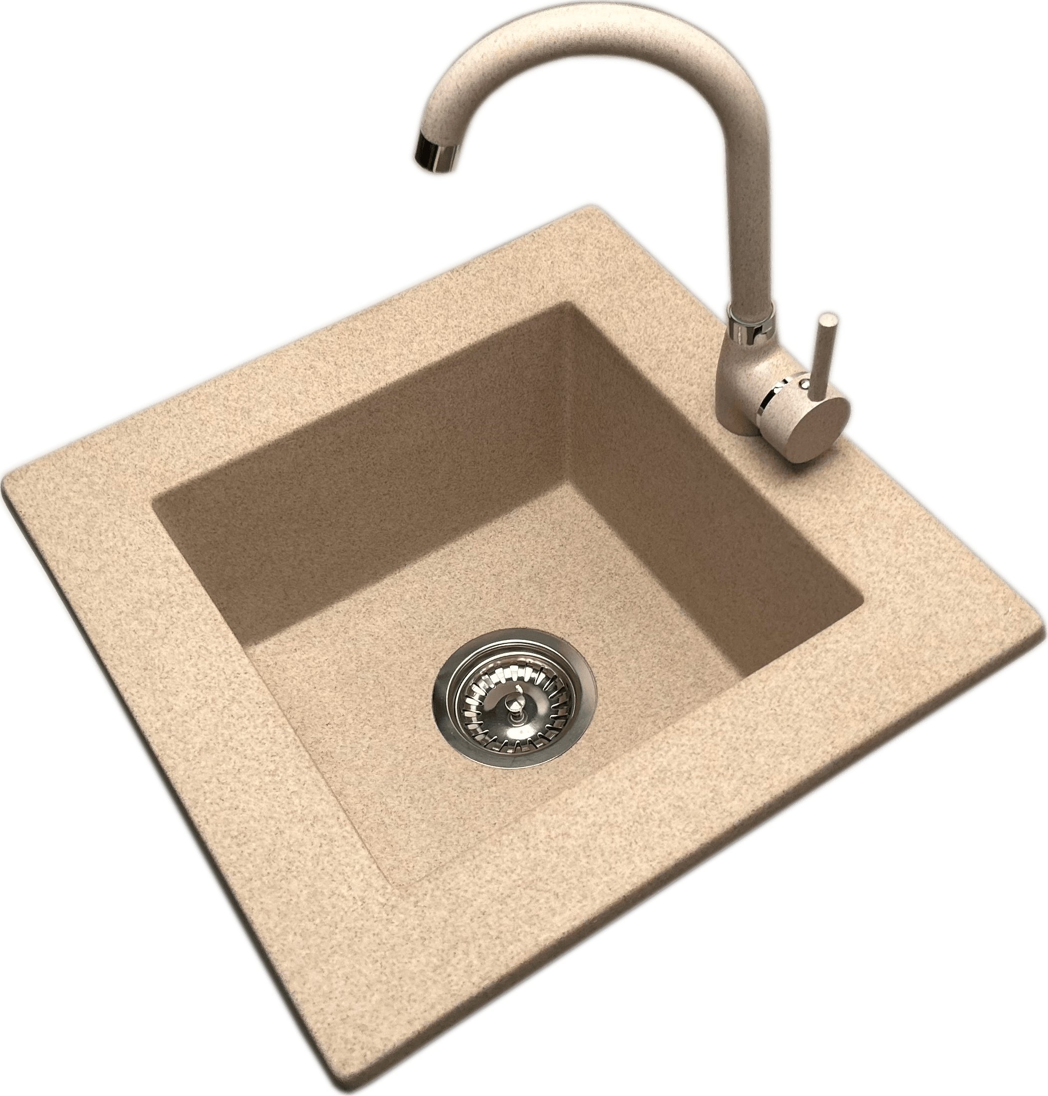 Zlewozmywak PREHNIT Zlewozmywak jednokomorowy FRENIT 12 beż + bateria NOON