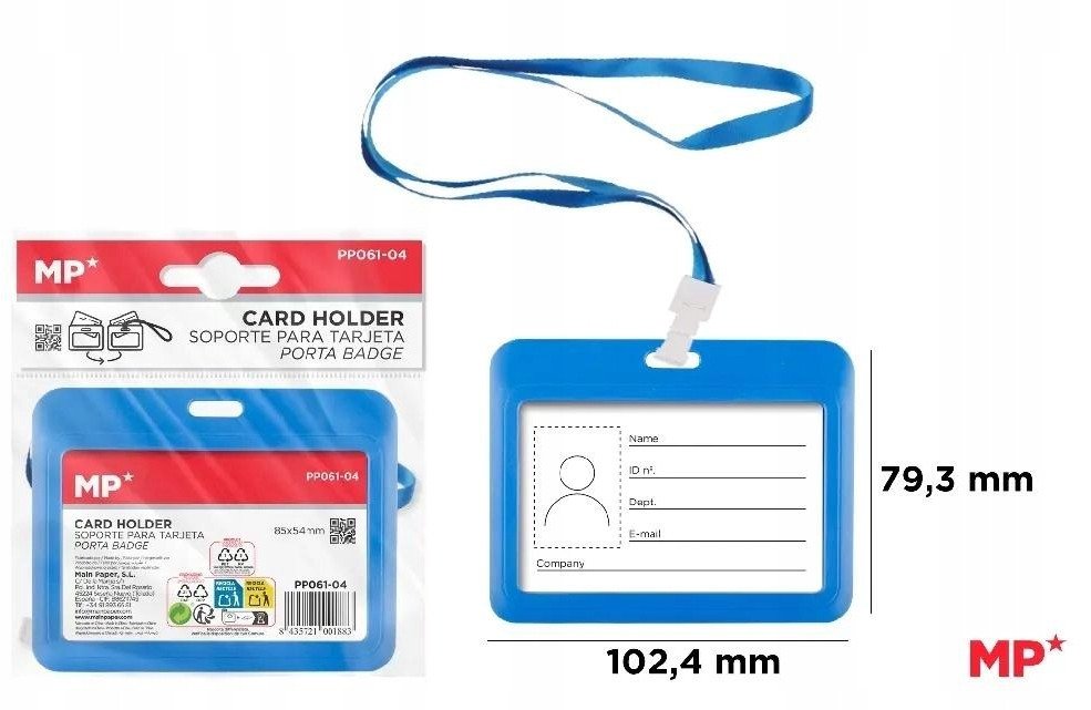 Etui na identyfikator niebieskie