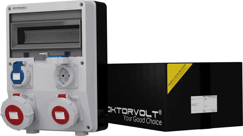 Doktorvolt Rozdzielnica budowlana TD 32A 16A 2x230V IP65 Schuko Doktorvolt 6664