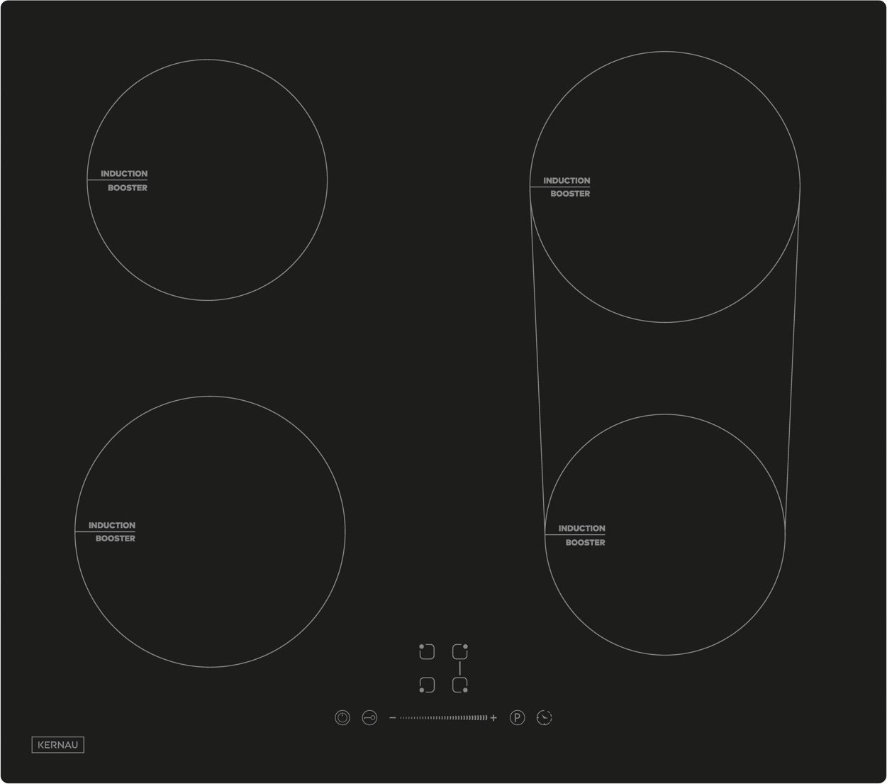 Płyta grzewcza Kernau Płyta indukcyjna Kernau KIH 642-4B 60 cm 7kW 4 pola Booster, funkcja Bridge