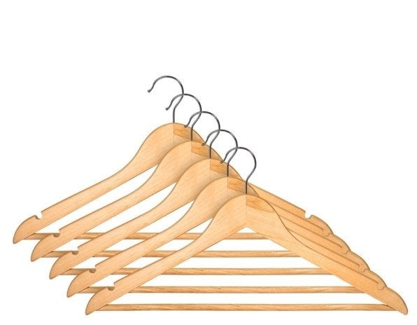 WOODEN HANGER LSN001-A NATURAL 5 PCS