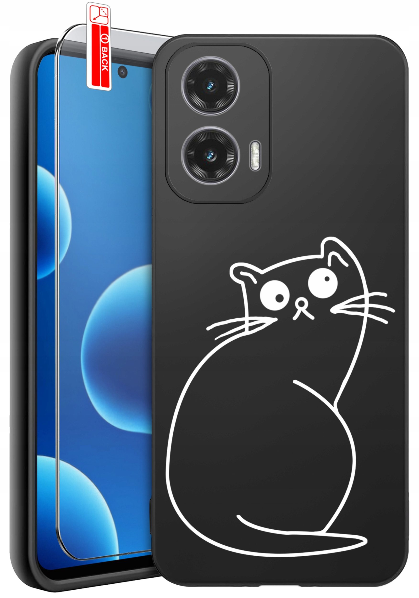 ETUI do Motorola Moto G45 5G | WZORY | SILIKONOWE MATT CASE + SZKŁO 9H