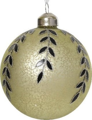 Kaemingk Bombka choinkowa szklana 8cm złota z czarnymi zdobieniami 1szt