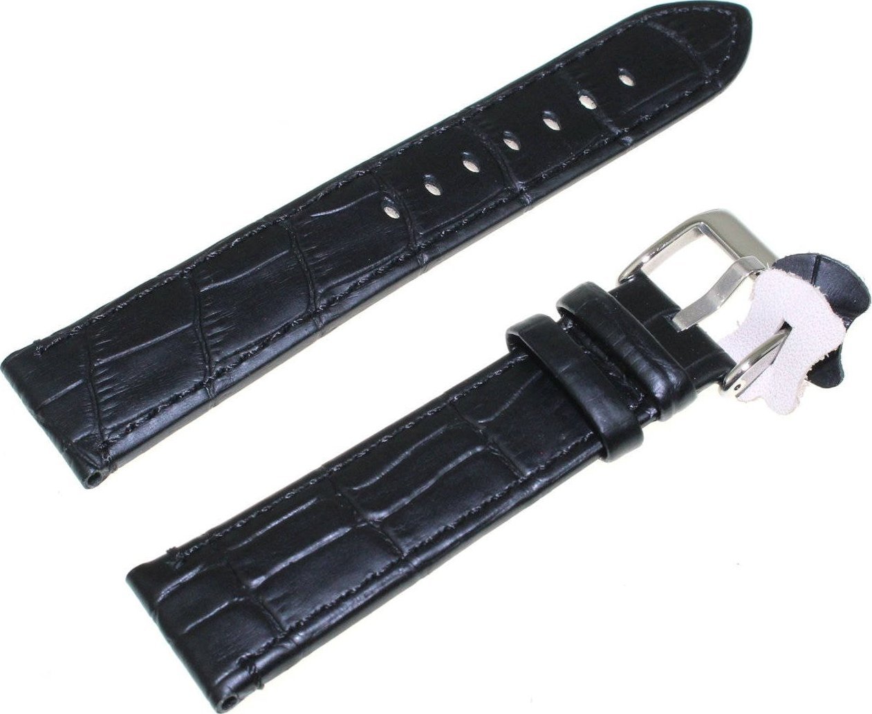 Diloy Skórzany pasek do zegarka 22 mm Diloy 361.22.1 czarny