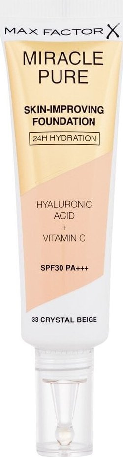 MAX FACTOR Baza pod makijaż Miracle Pure Skin Long-Lasting SPF30, 30 ml, 33 Crystal Beige