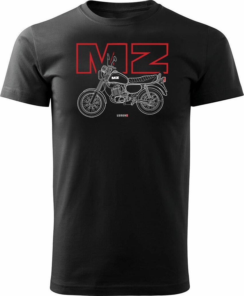 Topslang Koszulka motocyklowa na motor MZ ETZ 150 męska czarna REGULAR S