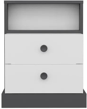 Naktinis staliukas Asir, 62x62x42 cm, pilkas/baltas