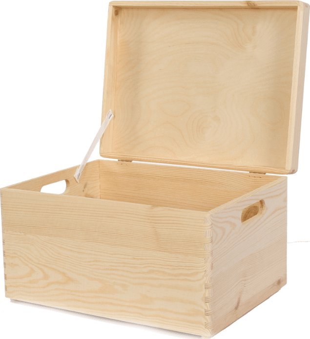 Wamar-Sosenka Drewniana Skrzynka z wiekiem 23x40x30 cm - Naturalna Surowa Szlifowana Drewno sosnowe 23 litry / Wamar-Sosenka