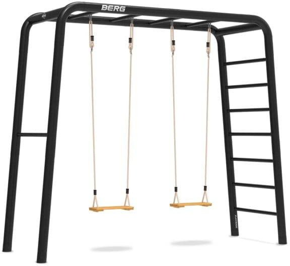 Siłownia Ogrodowa PlayBase MTL Double Swing 2x Huśtawki Drewniane + Drabinki