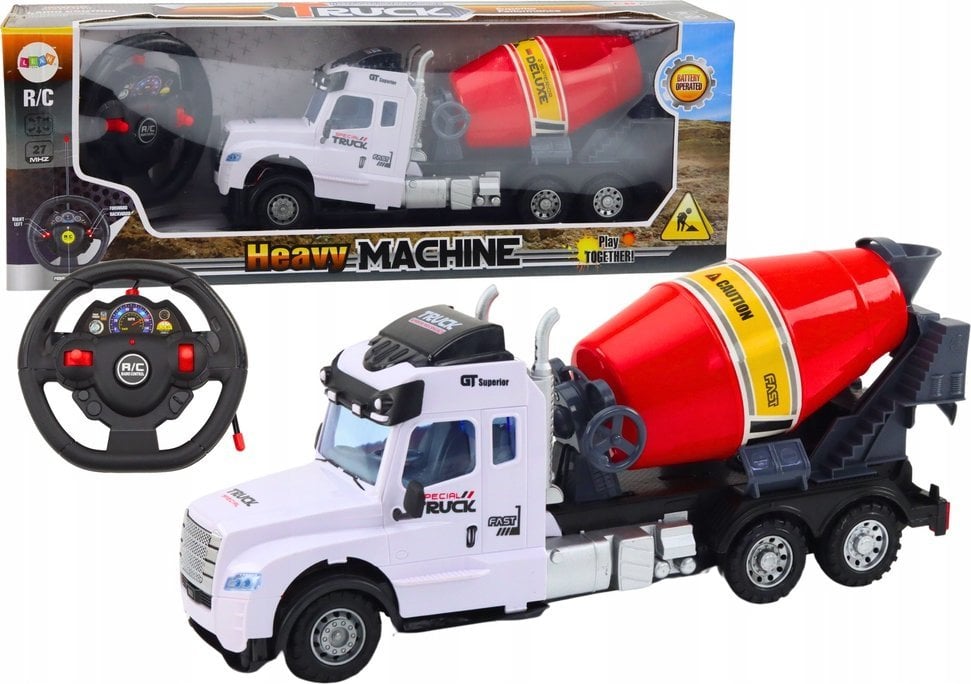 LeanToys Ciężarówka Betoniarka RC Zdalnie Sterowana Efekty Świetlne i Dźwiękowe