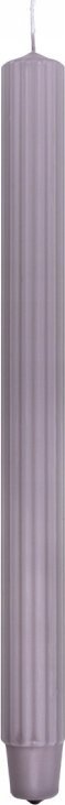 Świeca stołowa długa ryflowana DONAU HOME, 25x300 mm, 4 szt., szaro-popielata