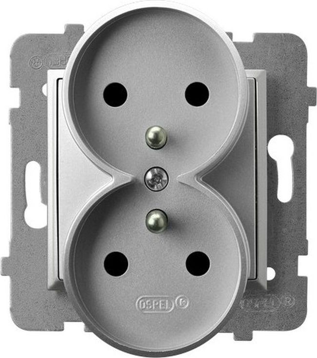 Ospel Gniazdo podwójne z/u srebro GP-2URZ/m/18