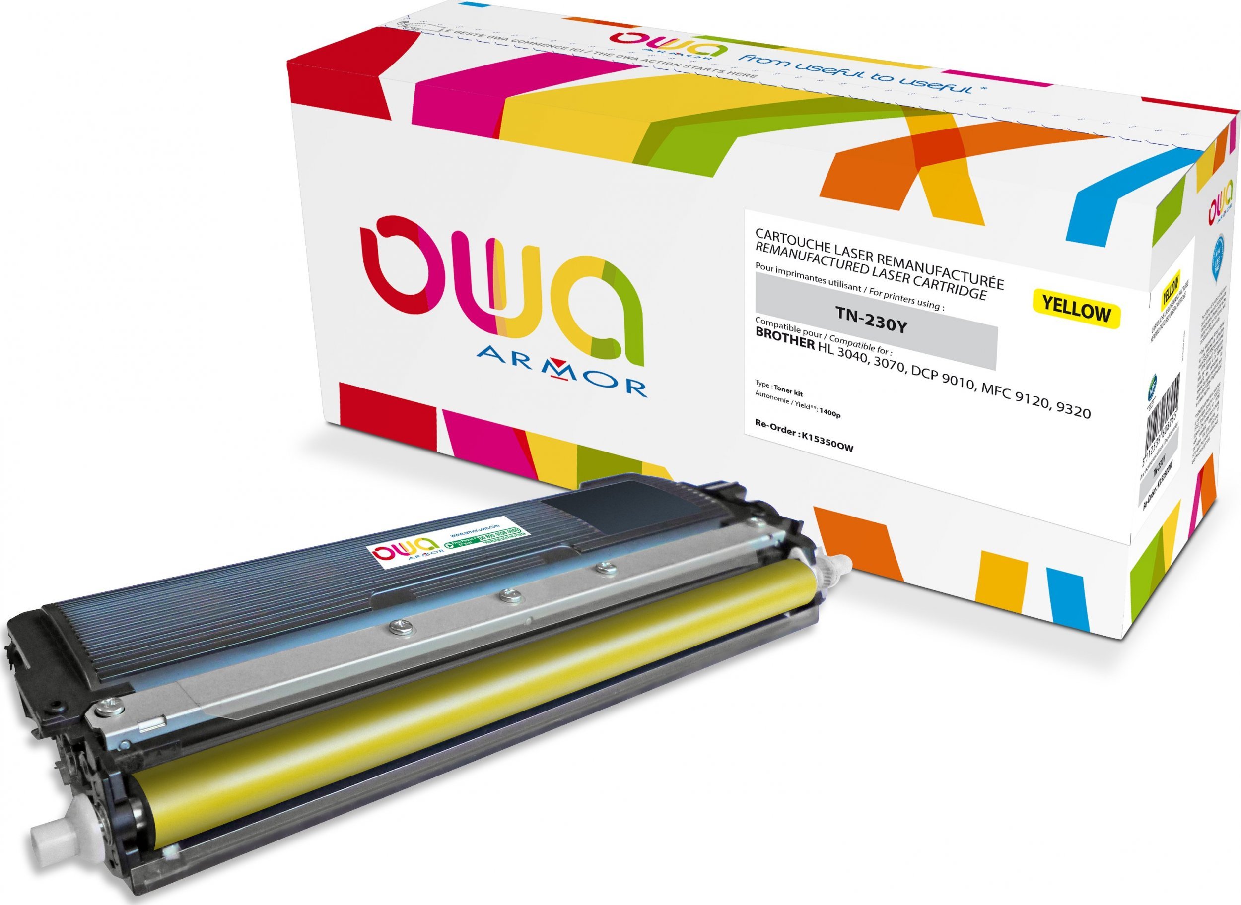 Toner OWA Armor Armor OWA - yellow - Toner cartridge (Alternative for: Brother TN230Y) - for Brother DCP- 9010CN, HL- 3040CN, HL- 3040CW, HL- 3070CW,