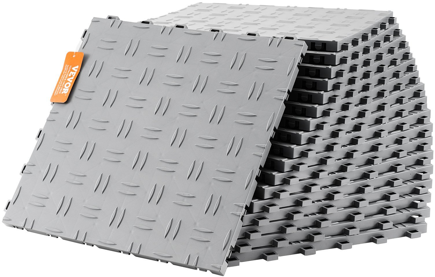 Płytki garażowe 30x30cm 50szt antypoślizgowe podwójna tekstura srebrne