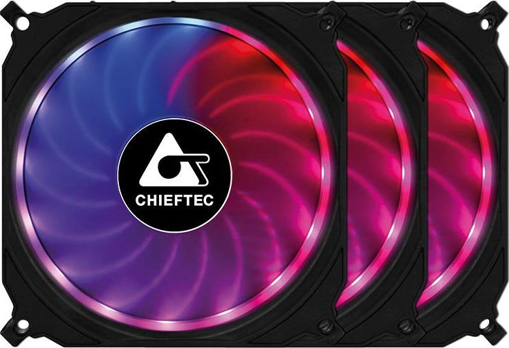 Wentylator Chieftec Tornado 3-pack + Hub (CF-3012-RGB)