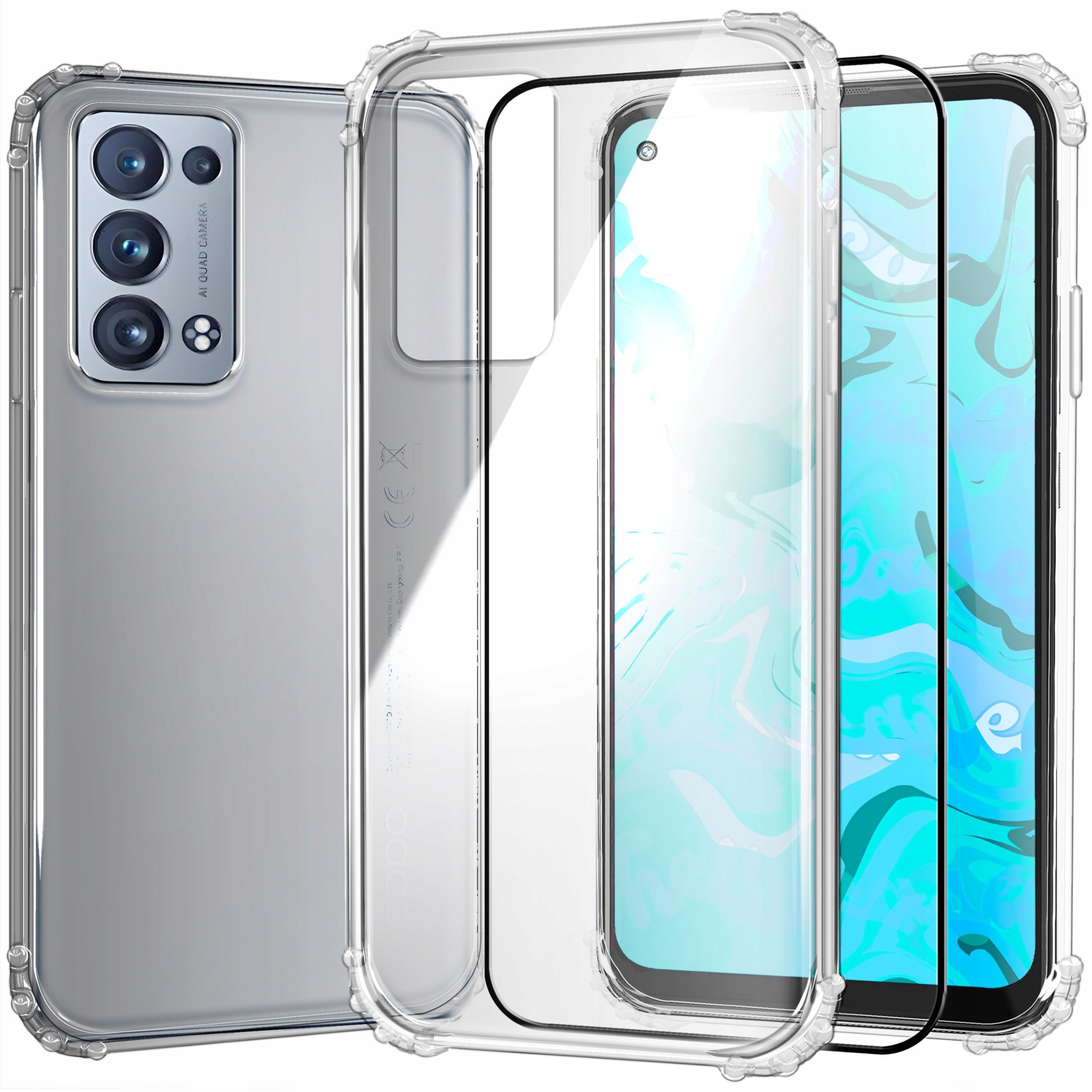 ETUI PANCERNE DO RENO 6PRO 5G SNAPDARGON | CASE SILIKON GUMOWE SLIM SZKŁO