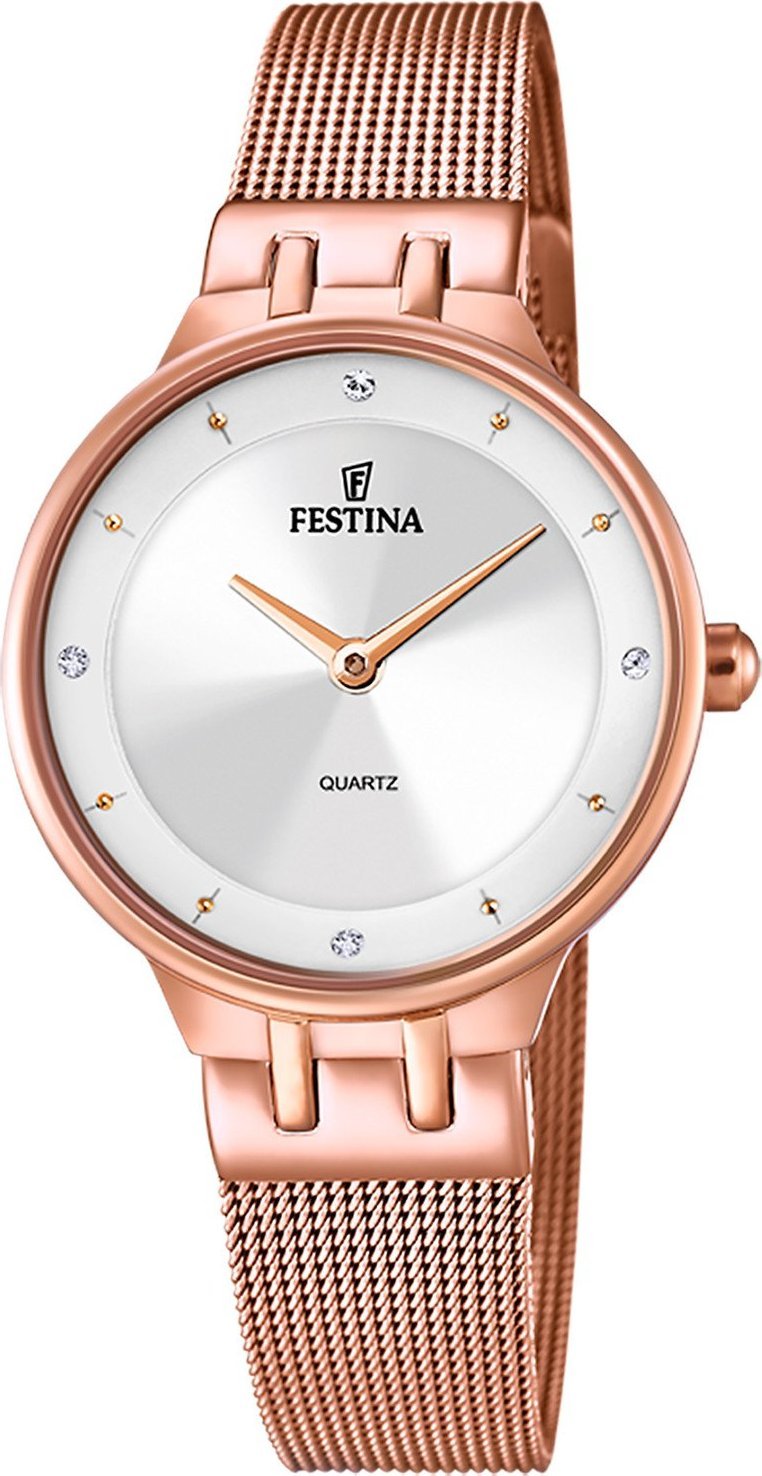 Zegarek Festina Zegarek damski Festina F20599-1 CYRKONIE różowe złoto