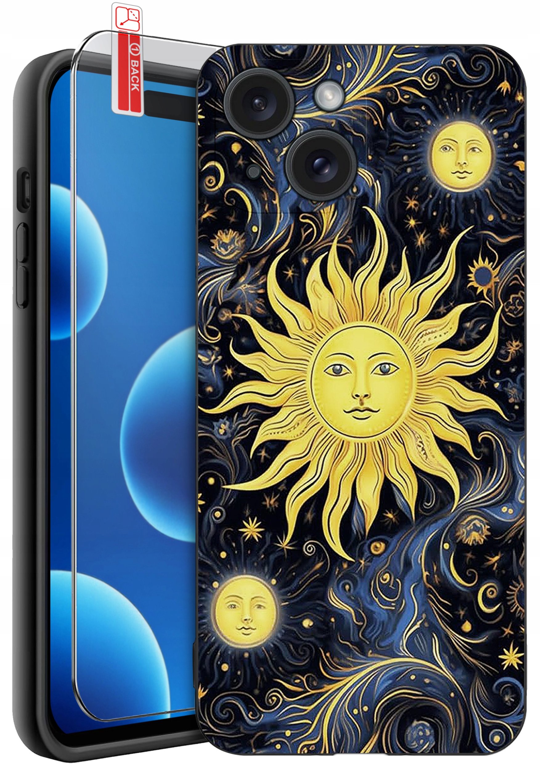 ETUI do iPhone 15 | WZORY | SILIKONOWE MATT CASE + SZKŁO 9H