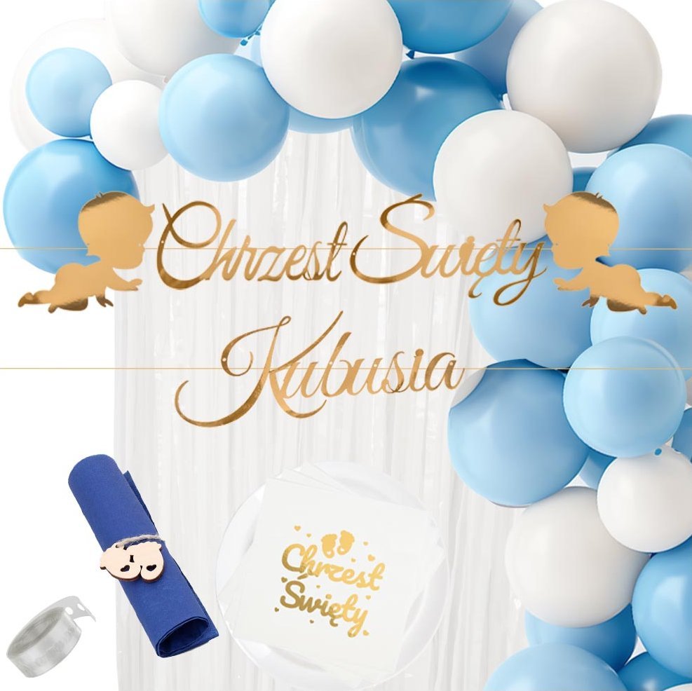 Balony Na Chrzest DUŻE Niebieskie 45cm Ślub Wesele Roczek Na HEL Dekoracje