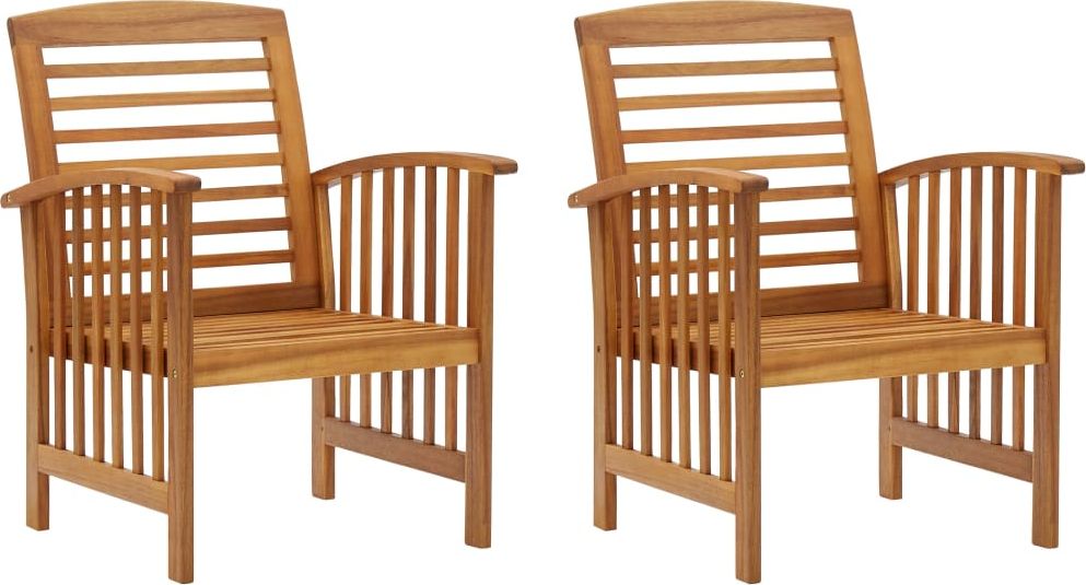 vidaXL Krzesła ogrodowe, 2 szt., lite drewno akacjowe