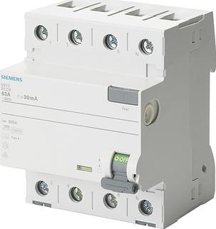 Siemens Wyłącznik różnicowoprądowy 4P 40A 0.3A typ A 5SV3644-6