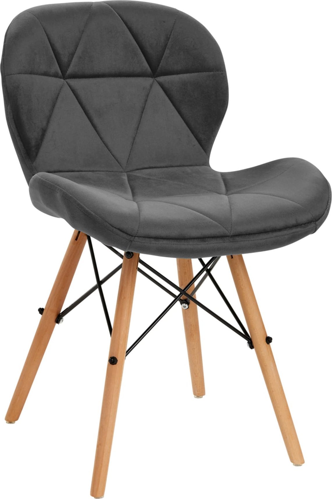 Activeshop 4Rico Krzesło skandynawskie QS-186 aksamit szare