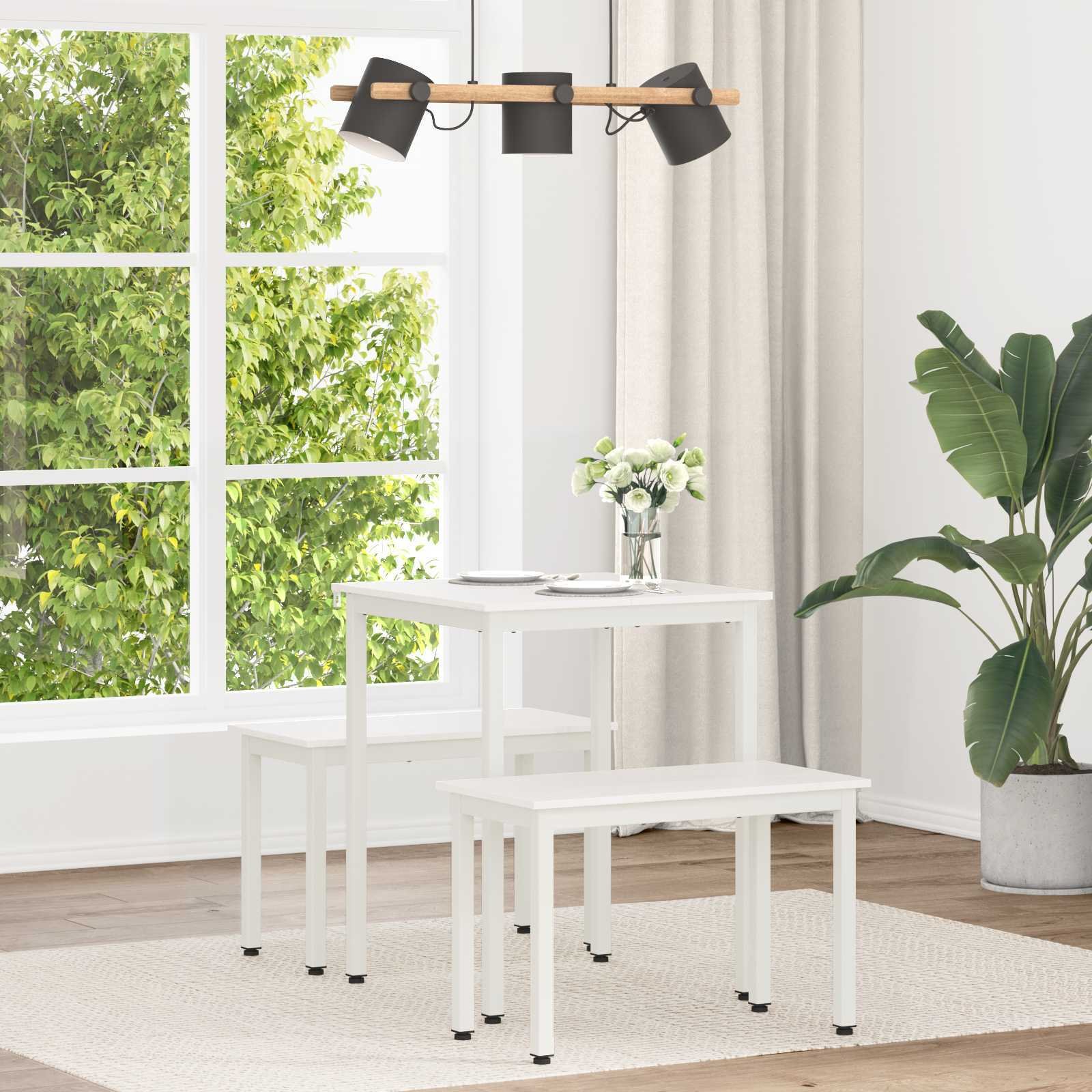 vidaXL Stół jadalny Biały 60 x 60 x 75 cm Lekkie sosnowe drewno