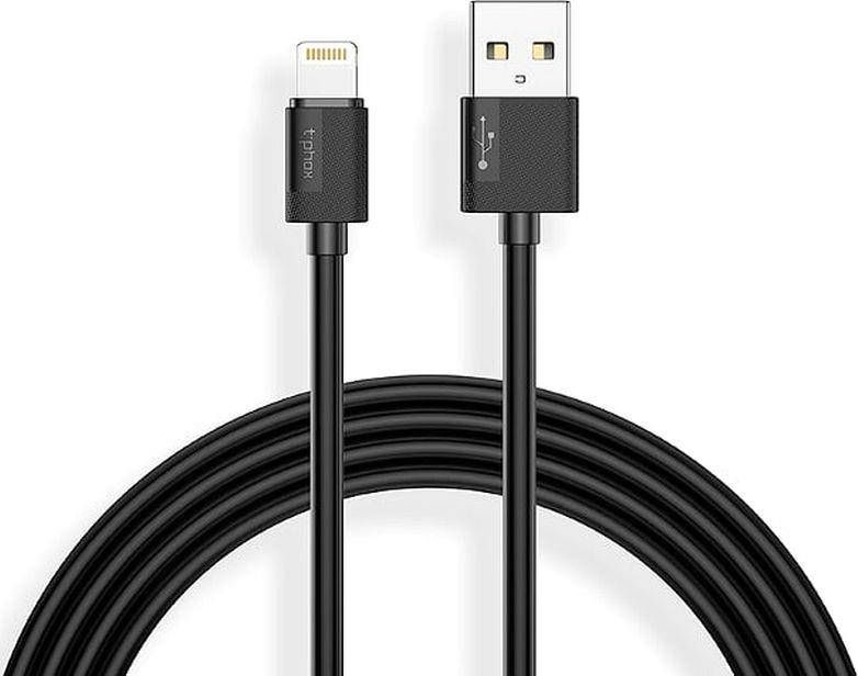 Kabel USB T-Phox USB-A - Lightning 2 m Czarny