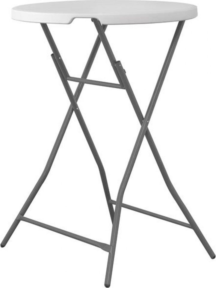 Hendi Stolik cateringowy barowy składany biały okrągły śr. 80cm do 80kg - Hendi 810958