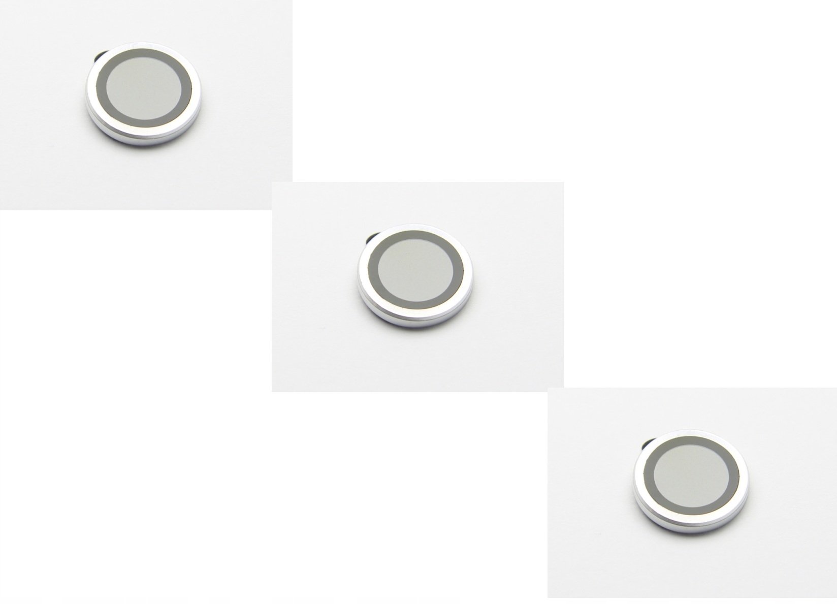 Zestaw szkieł na aparat do iPhone 15 Pro 6,1" / iPhone 15 Pro Max 6,7" srebrny (3szt)