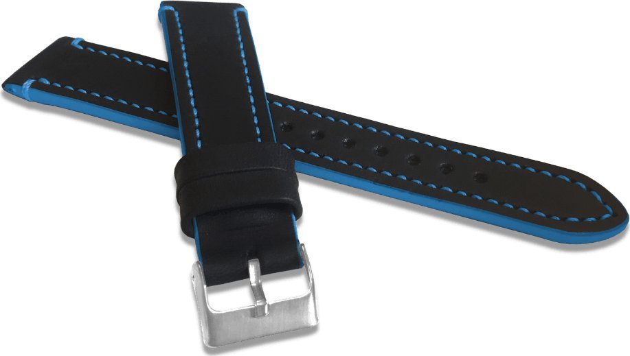 Lavvu LAVVU Granatowy szyty pasek TAILOR z luksusowej skóry Top Grain - 20