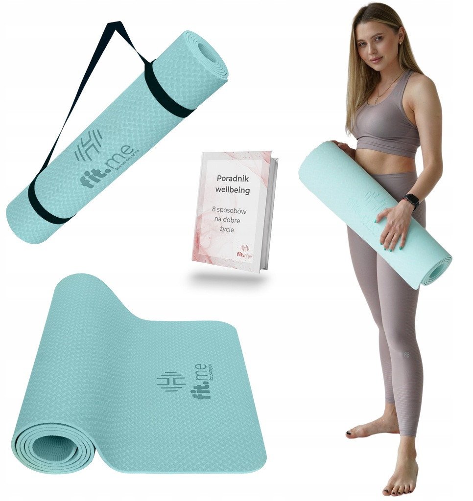 Mata do jogi TPE z uchwytem, antypoślizgowa 6mm