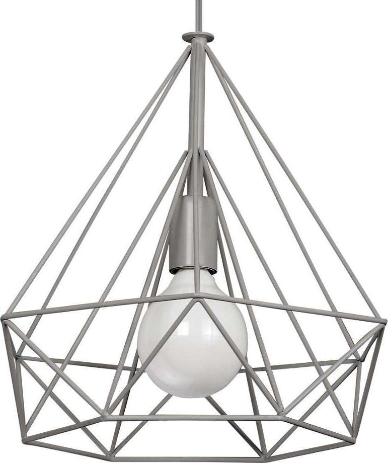 Lampa wisząca VEN Druciana LAMPA wisząca VEN W-CORF/D GR industrialna OPRAWA metalowy ZWIS klatka loft szara