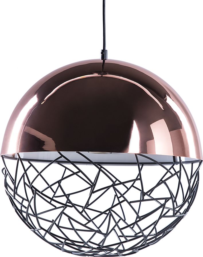 Lampa wisząca Beliani Lampa wisząca metalowa miedziana PADMA