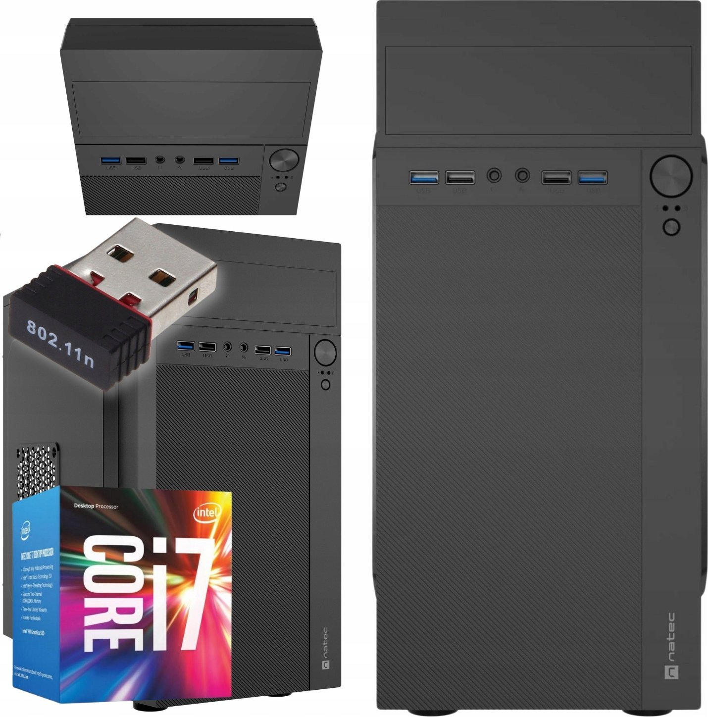 Komputer EasyOffice Intel Core i7 16GB DDR3 1000GB SSD DVD Windows 10 Pro