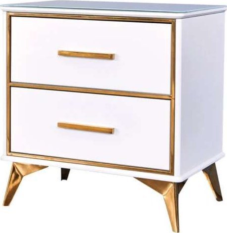Artehome Laval szafka nocna z białego szkła hartowanego mdf