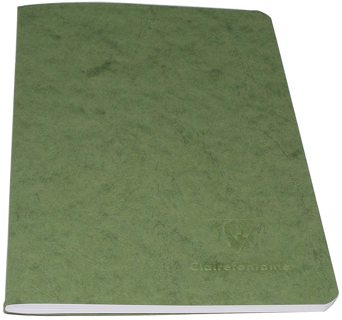 Clairefontaine "Age Bag" Zielony Notesbog A5, 96 sider/48 ark, 90gram hvidt papier, w linię, karton omslag
