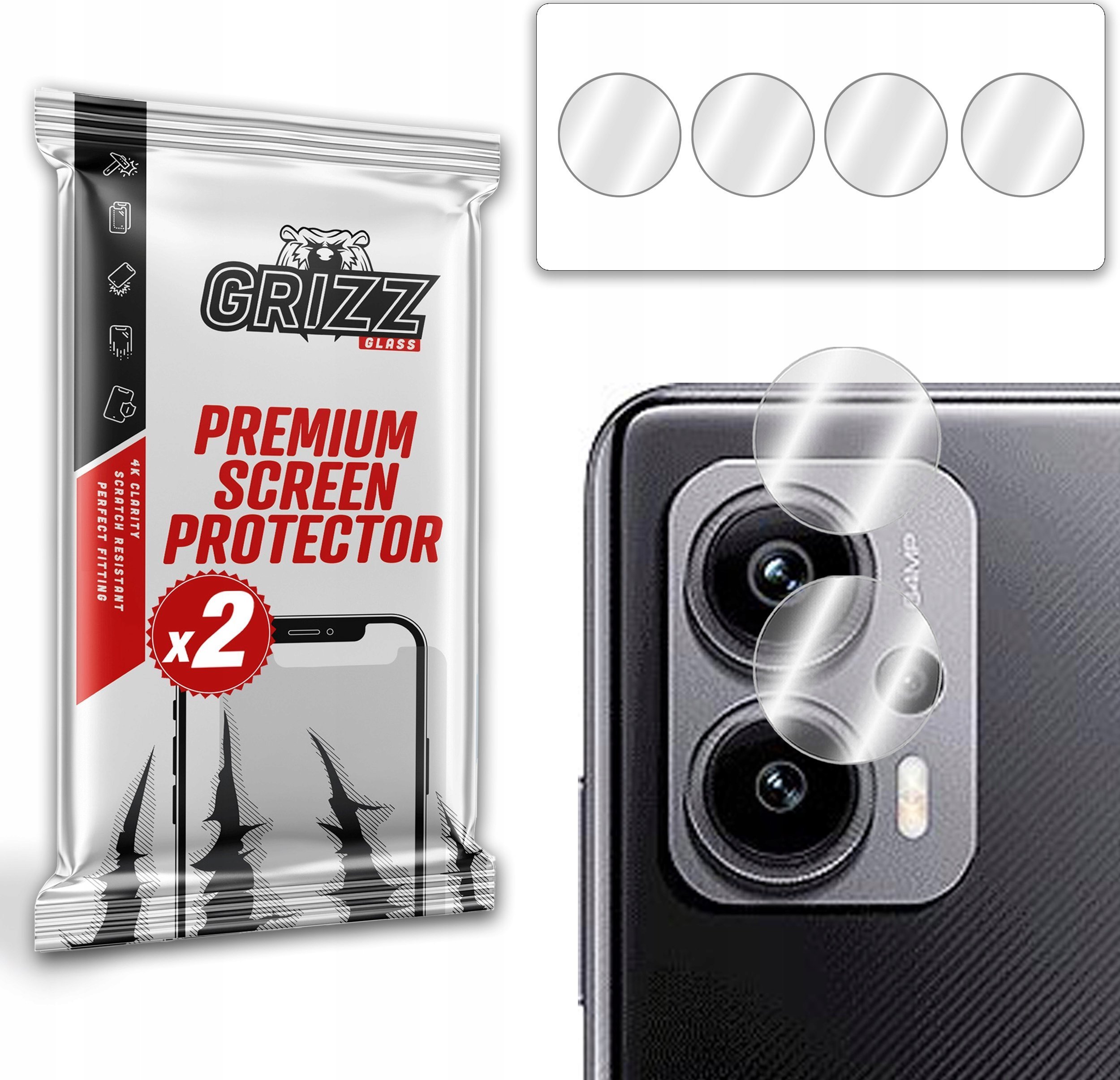 GrizzGlass Szkło na aparat GrizzGlass HybridGlass Camera Xiaomi Redmi Note 12T Pro