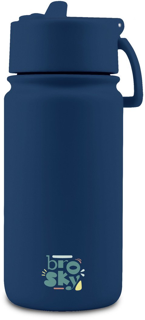 Brosky Basic Stalowa butelka na wodę w kolorze ciemnoniebieskim 450ml