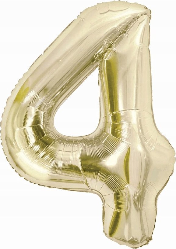 GoDan Balon foliowy B&C cyfra 4 szampańska 85 cm AA