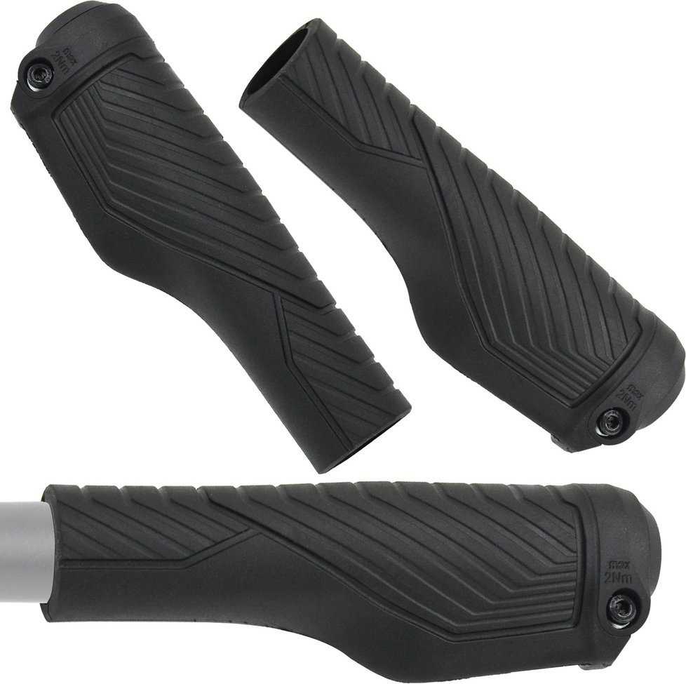 Chwyty przykręcane VP-GER07, ergonomiczne, czarne, 136 mm