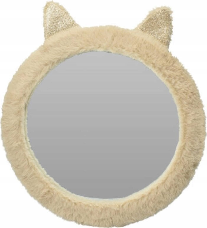 Home Styling Collection Lustro do pokoju dziecka pluszowy kotek z uszkami, Ø 31 cm